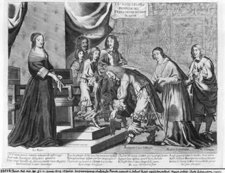 Les chefs de la Fronde admis à saluer le roi Louis XIV (1638-1715) après son retour, le 18 août 1649